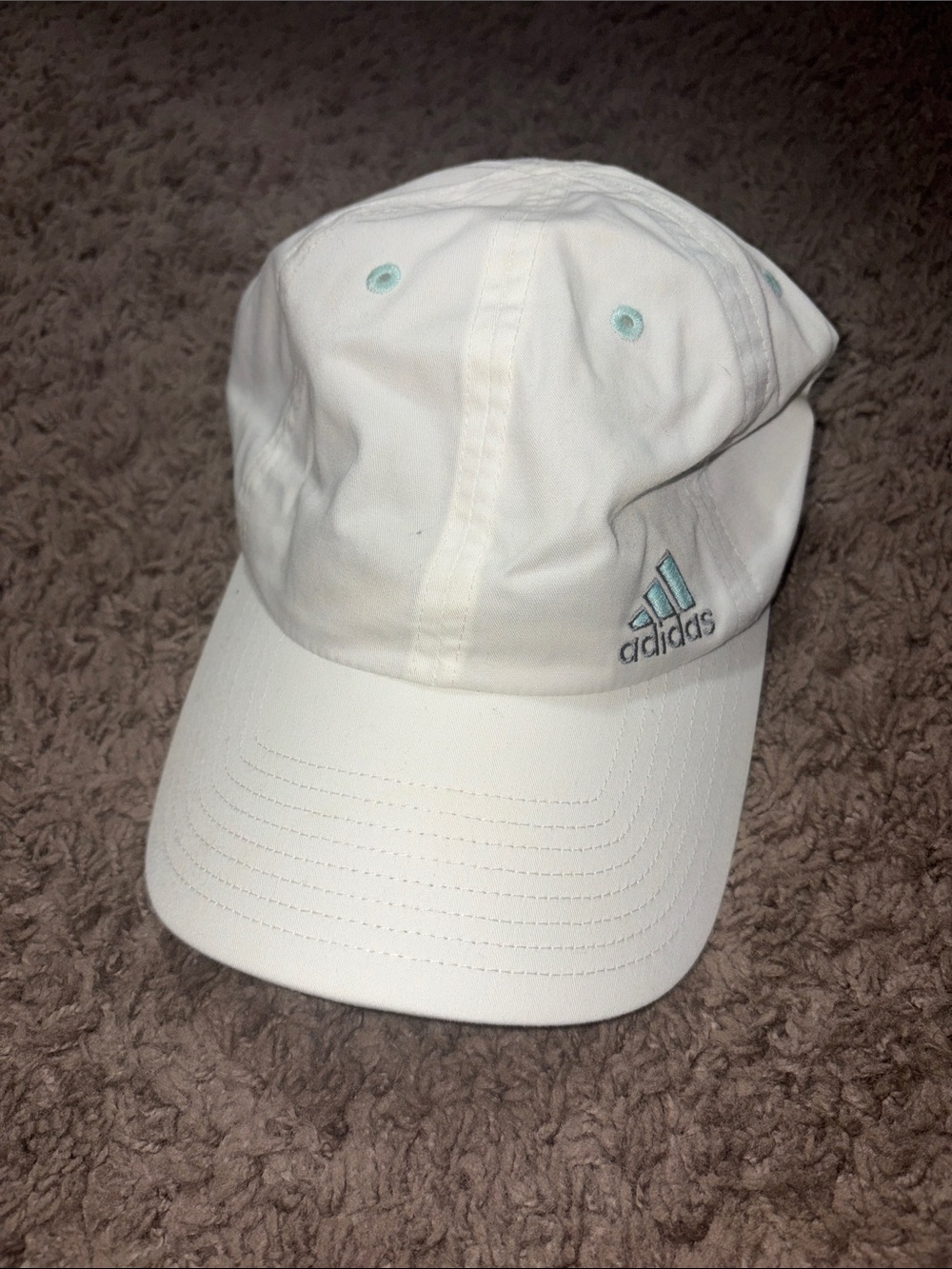 adidas Women’s White Cap with Light Aqua Logo